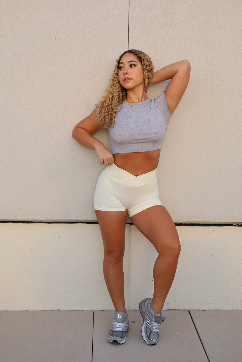 IVORY CROSSOVER BUM BUM SHORT